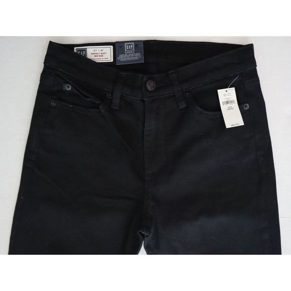 GAP 471304 Women's Petite Sz 27/4P Black Perfect Boot Mid Rise Stretch Jeans $70 - Picture 3 of 9